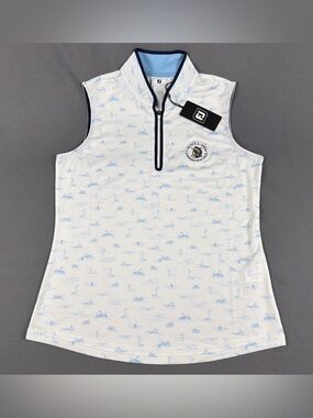 FootJoy Womens Golf Shirt 2026 US Open Shinnecock Sleeveless Small White
